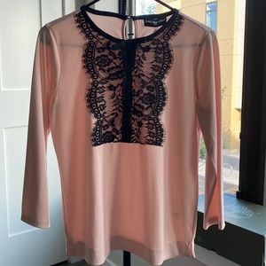 KARL LAGERFELD LACE BIB BLOUSE